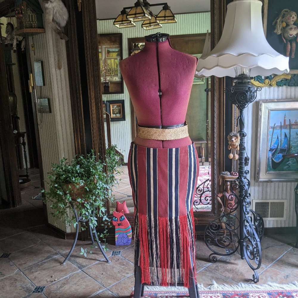 Pre owned Dries Van Noten stripe skirt